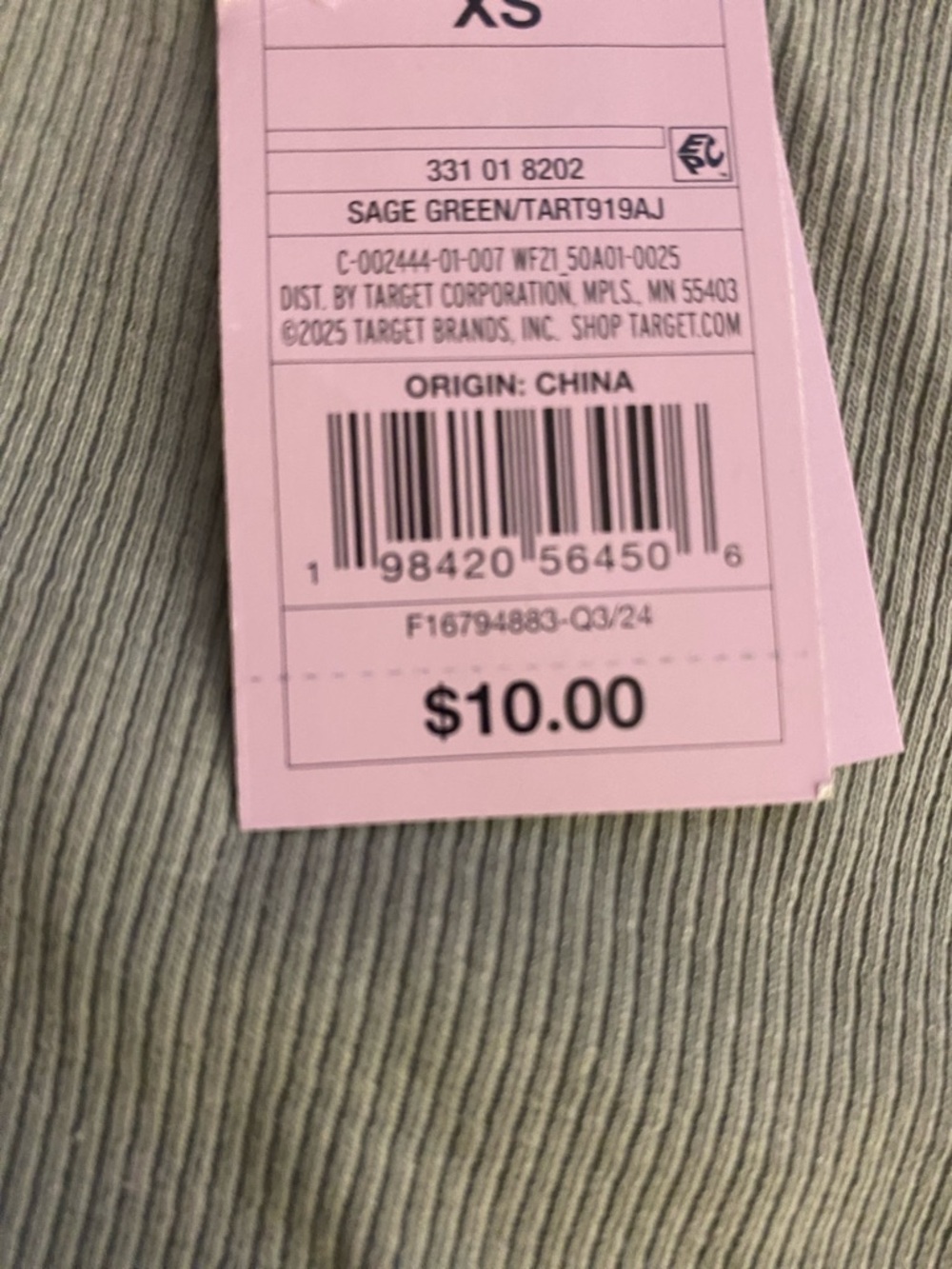 wild fable sage green Tank Top Scoop Neck Cotton Fitted Everyday - Picture 2 of 4
